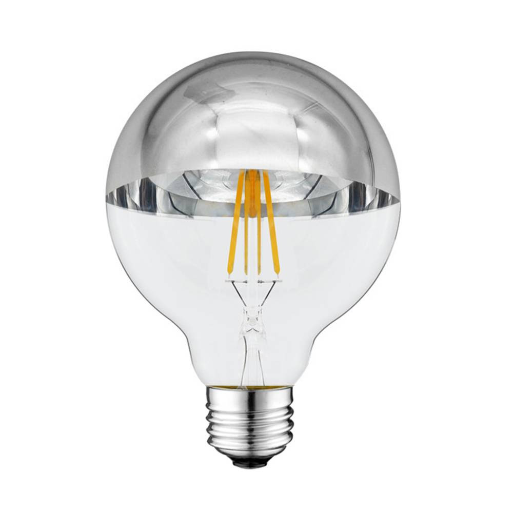 LED КРУШКА ФИЛАМЕНТ E27 G95 4W 175-265V 400LM 2700К СРЕБРИСТ ЕФЕКТ