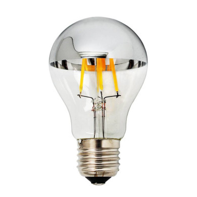 LED КРУШКА ФИЛАМЕНТ E27 A60 7W 175-265V 800LM 2700К СРЕБРИСТ ЕФЕКТ