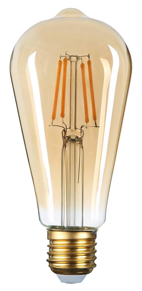 LED КРУШКА ФИЛАМЕНТ ST64 6W 540LM E27 220-240V 2500K ПОЗЛАТЕНО СТЪКЛО