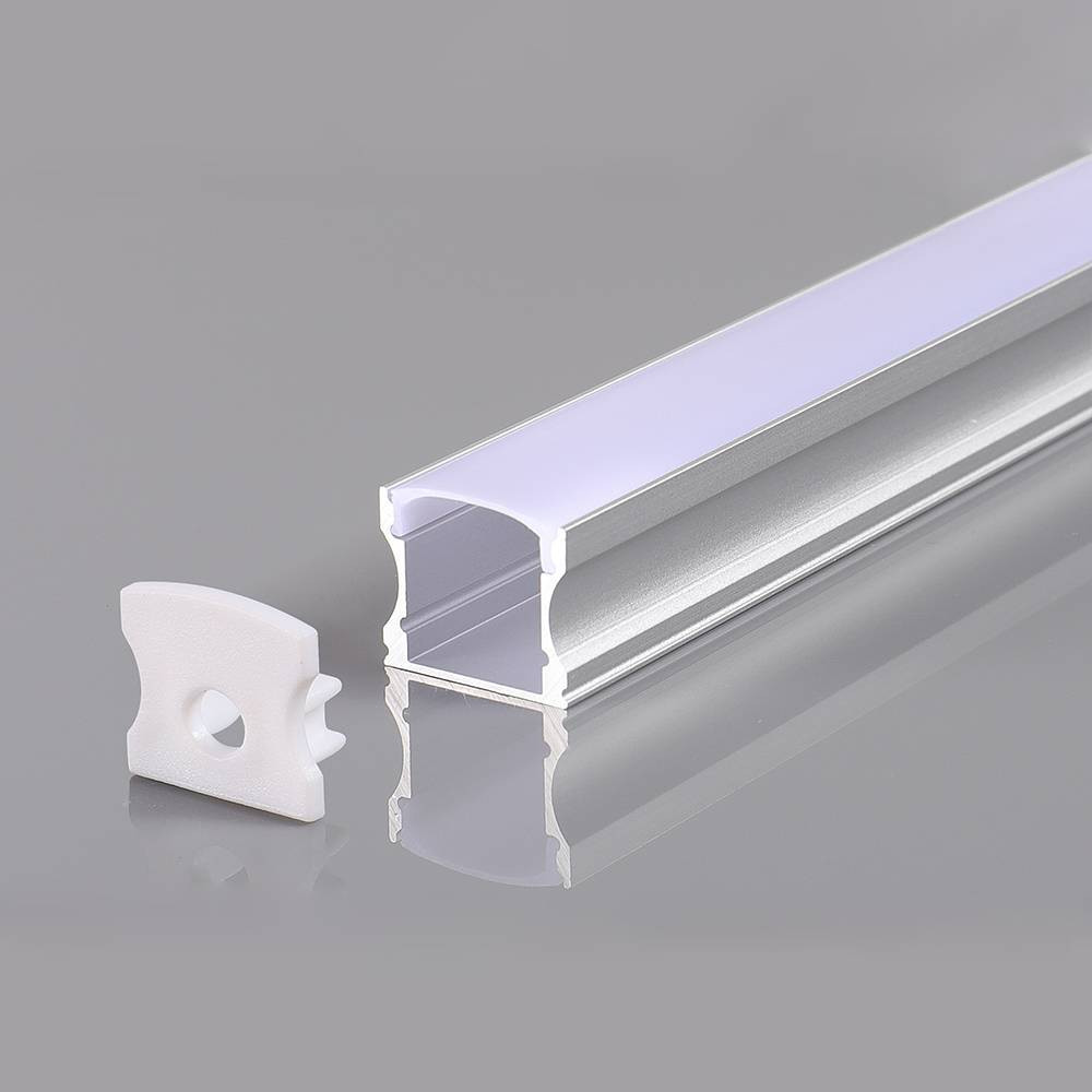 АЛУМИНИЕВ ПРОФИЛ ЗА LED ЛЕНТА СИВО ТЯЛО/БЯЛ РАЗСЕЙВАТЕЛ 2m 17.2×14.4mm
