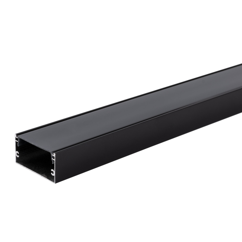 АЛУМИНИЕВ ПРОФИЛ ЗА LED ЛЕНТА ЧЕРНО ТЯЛО/ЧЕРЕН РАЗСЕЙВАТЕЛ 2m 40x20mm