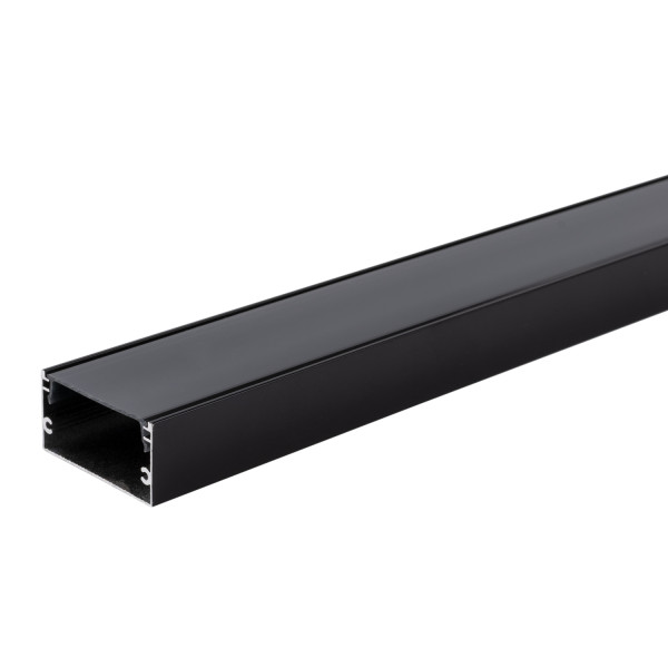 АЛУМИНИЕВ ПРОФИЛ ЗА LED ЛЕНТА ЧЕРНО ТЯЛО/ЧЕРЕН РАЗСЕЙВАТЕЛ 2m 40x20mm
