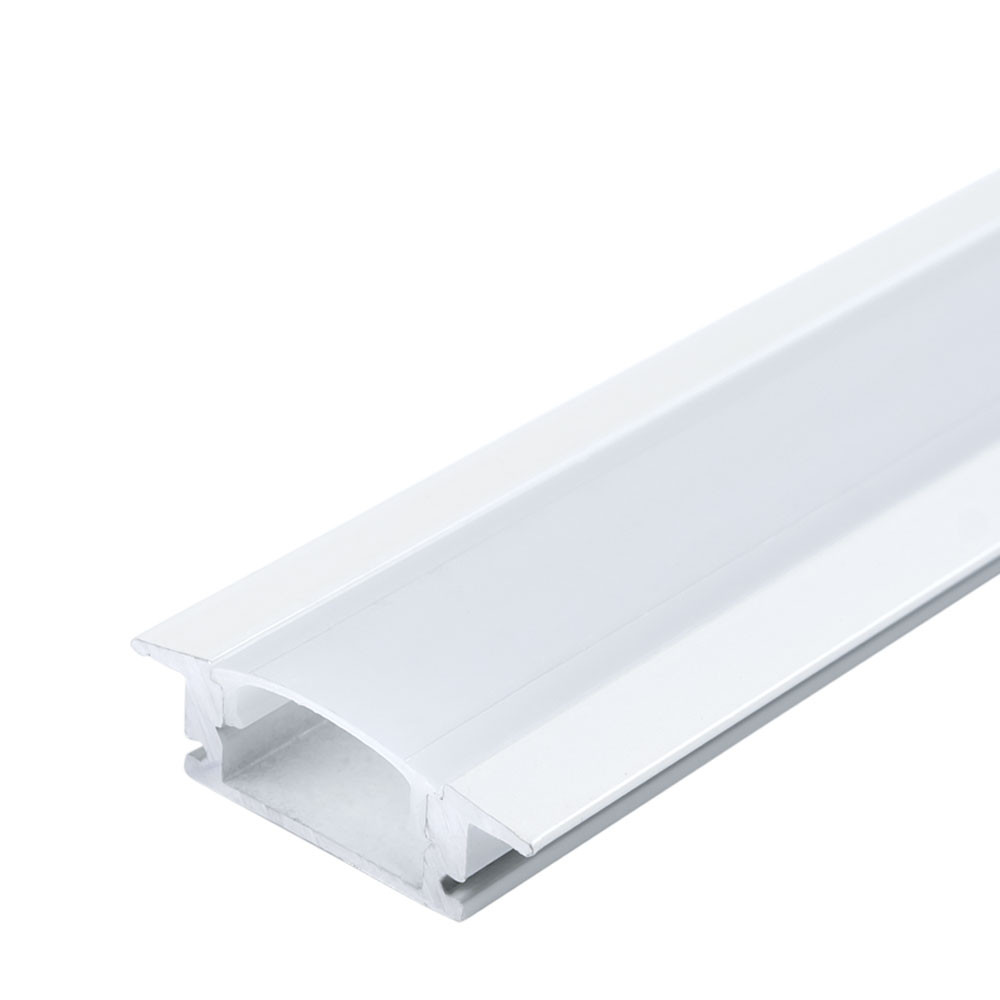 АЛУМИНИЕВ ПРОФИЛ ЗА LED ЛЕНТА БЯЛО ТЯЛО/БЯЛ РАЗСЕЙВАТЕЛ 2m 24.7×7.4mm ЗА ВГРАЖДАНЕ