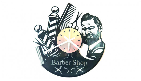 Часовник от грамофонна плоча Barber_Shop