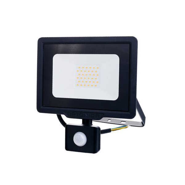 LED SMD ПРОЖЕКТОР ЧЕРЕН 30W 2400LM AC220-265V 120° IP65 4500K 70CM КАБЕЛ- СЪС СЕНЗОР
