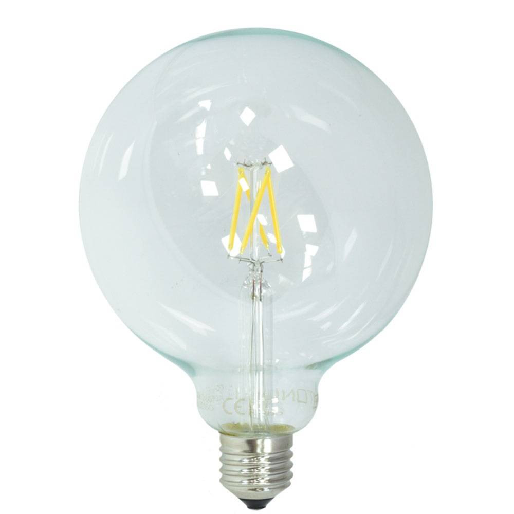 LED КРУШКА ФИЛАМЕНТ G125 6.5W 810LM E27 175-265V 2700К