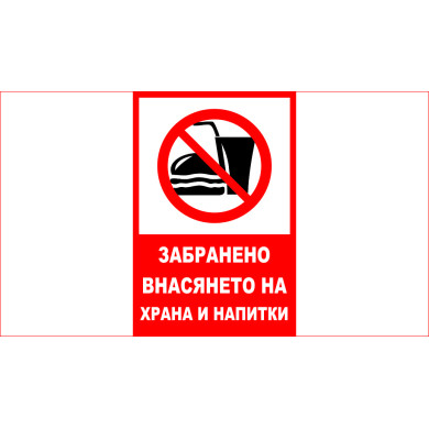 ТАБЕЛА - ЗАБРАНЕНО ВНАСЯНЕТО НА ХРАНА