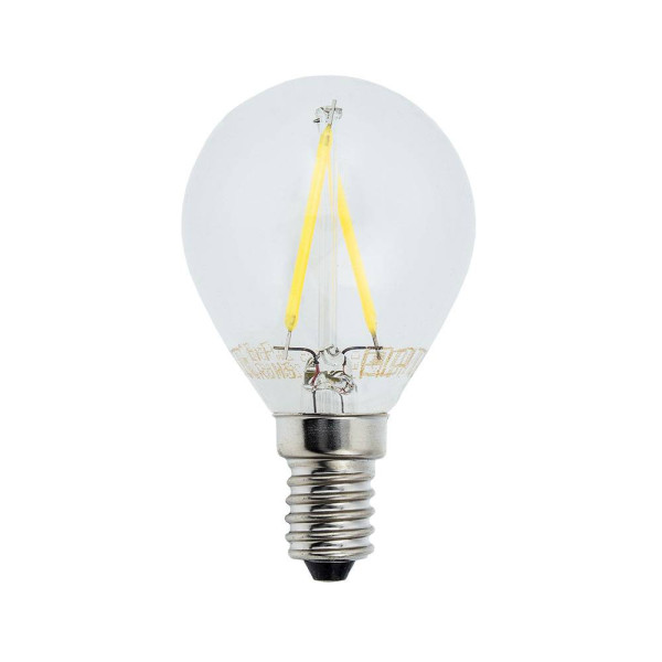 LED КРУШКА ФИЛАМЕНТ G45 2W 200LM E14 175-265V 6000К